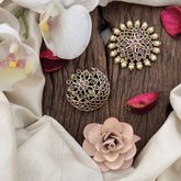 Vriksham Lotus Style Pearl Work Chandran & Suryan Billai- Red Green-G19339